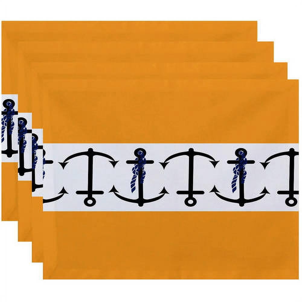Simply Daisy 18" x 14" Anchor Stripe Stripe Print Placemats, Set of 4