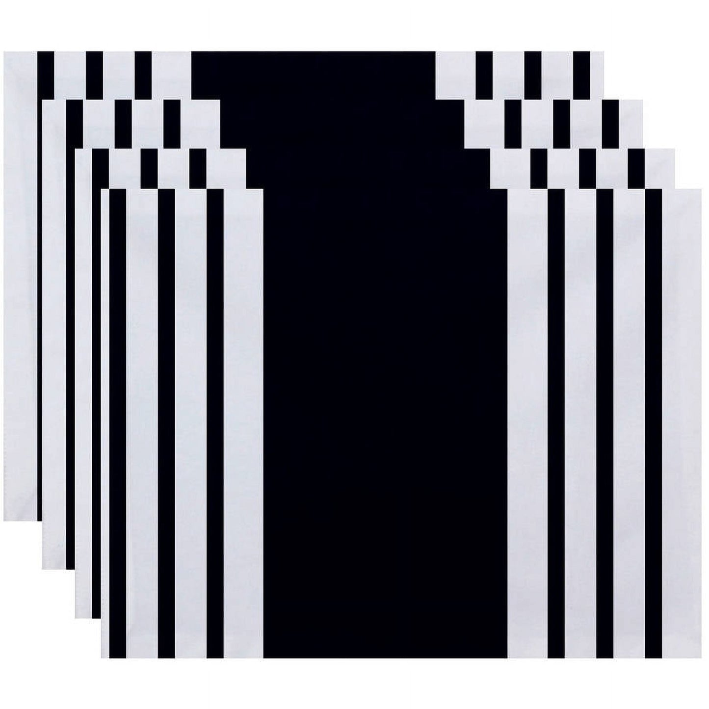 Simply Daisy 18" x 14" Big and Bold Stripe Decorative Placemats, Set of 4