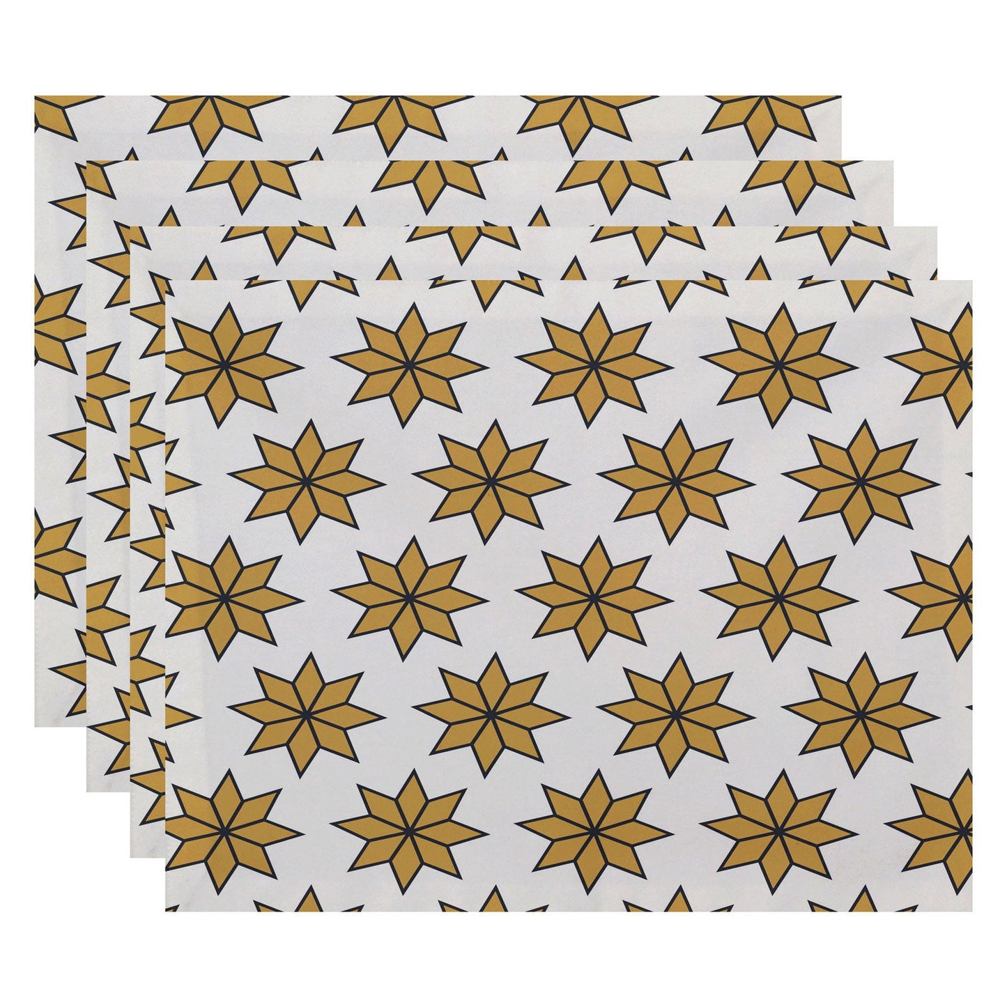Simply Daisy 18" x 14" Christmas Stars 2 Geometric Print Placemats, Set of 4