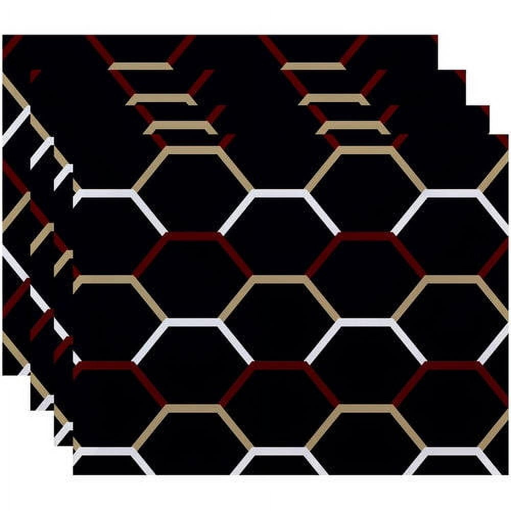 Simply Daisy 18" x 14" Cool Shades Geometric Print Placemat, Set of 4