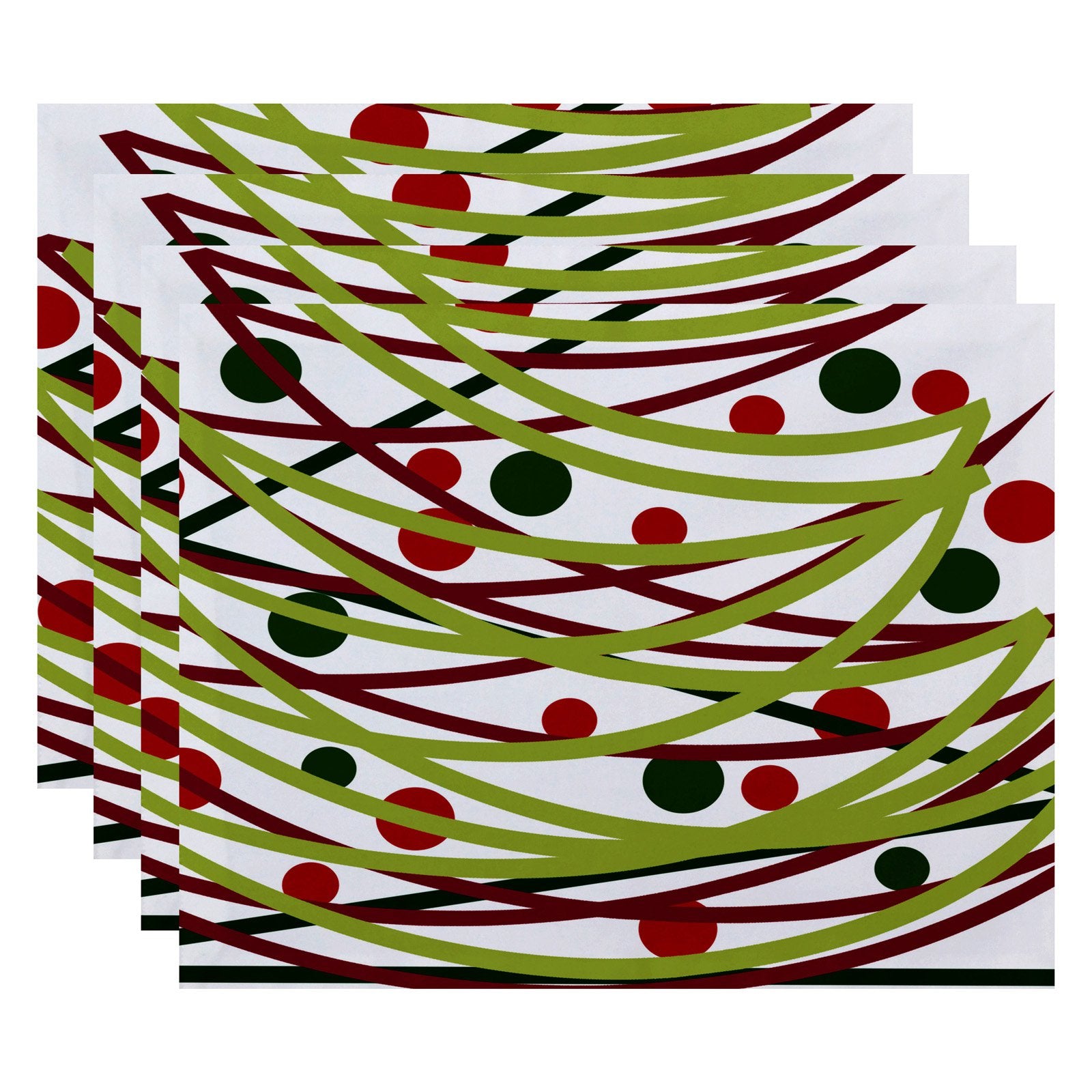 Simply Daisy 18" x 14" Doodle Decorations Geometric Print Placemats, Set of 4