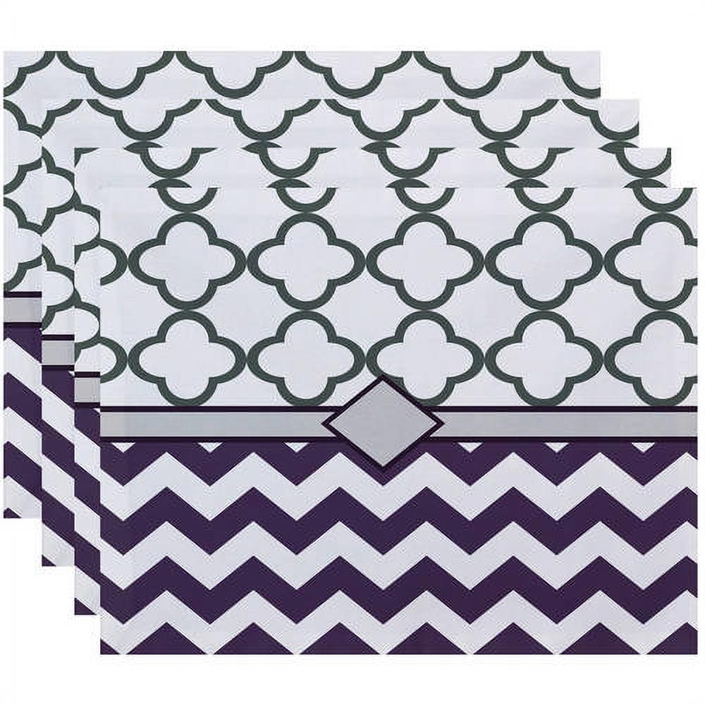 Simply Daisy 18" x 14" Express Line Geometric Print Placemats, Set of 4