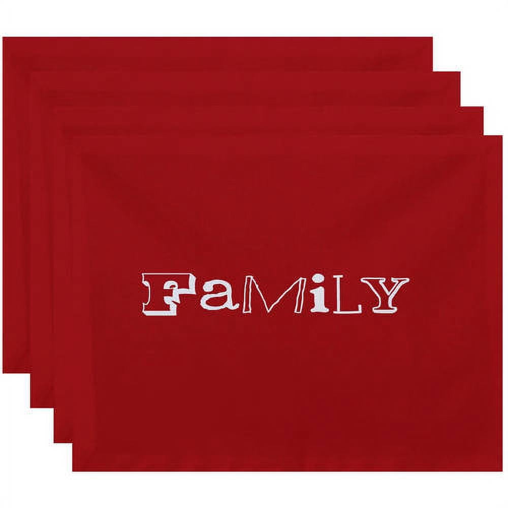 Simply Daisy 18" x 14" Family Word Print Placemats, Set of 4