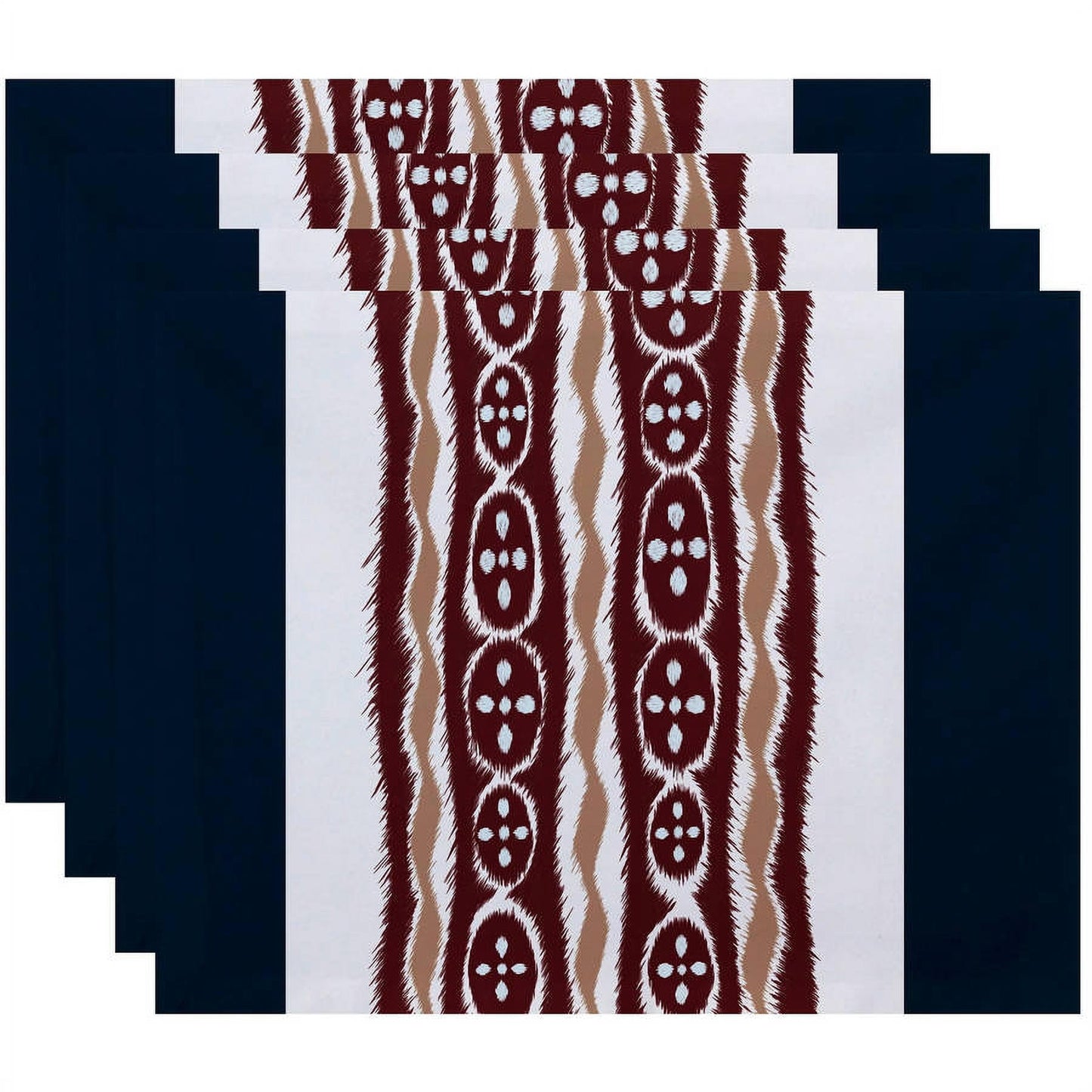 Simply Daisy 18" x 14" Ikat Ribbon Stripes Print Placemat