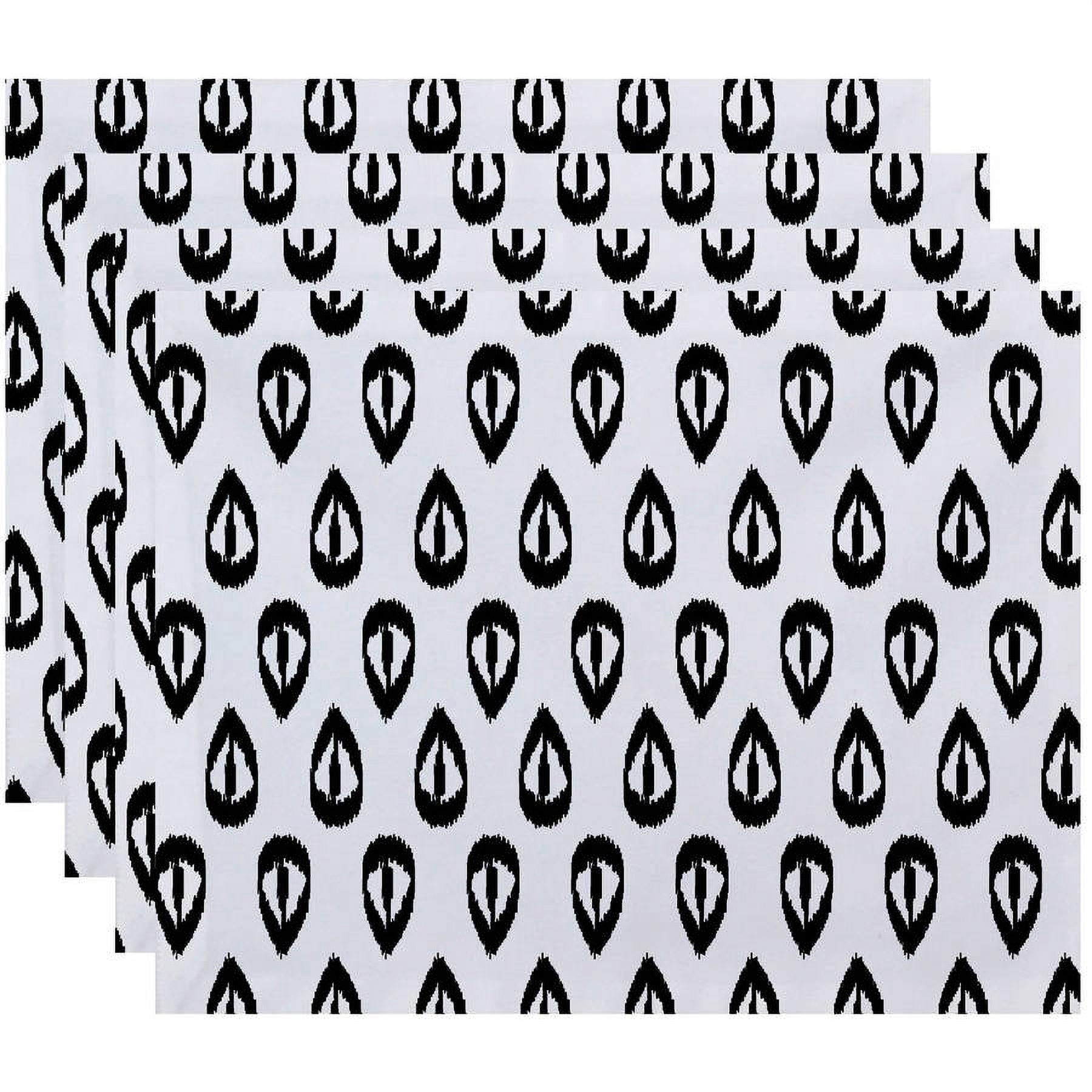 Simply Daisy 18" x 14" Ikat Tears Geometric Print Placemats, Set of 4