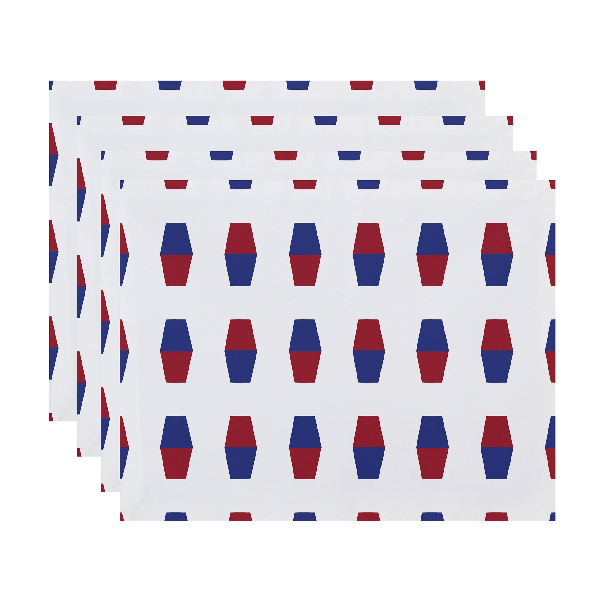 Simply Daisy, 18 x 14 Inch, Bowling Pins, Geometric Print Placemat (Set of 4), Red