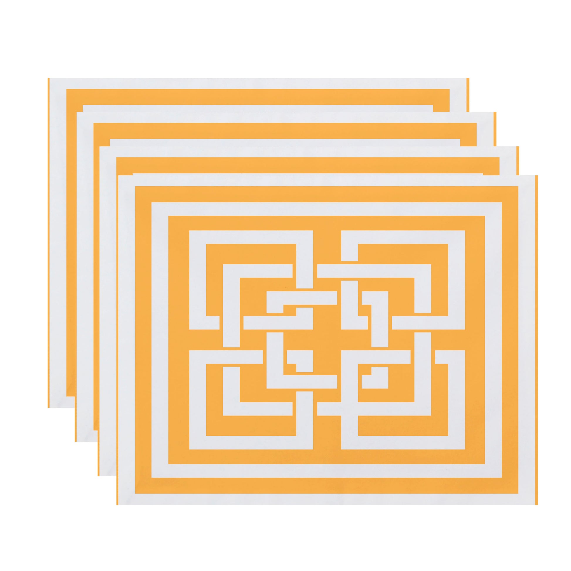 Simply Daisy, 18 x 14 Inch, Greek New Key, Geometric Print Placemat (Set of 4), Yellow