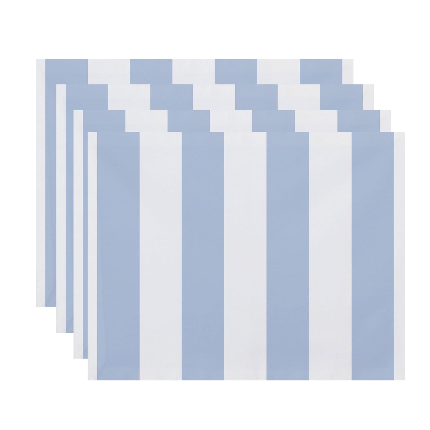 Simply Daisy, 18 x 14 Inch, Rugby Stripe, Stripe Print Placemat (Set of 4), Blue