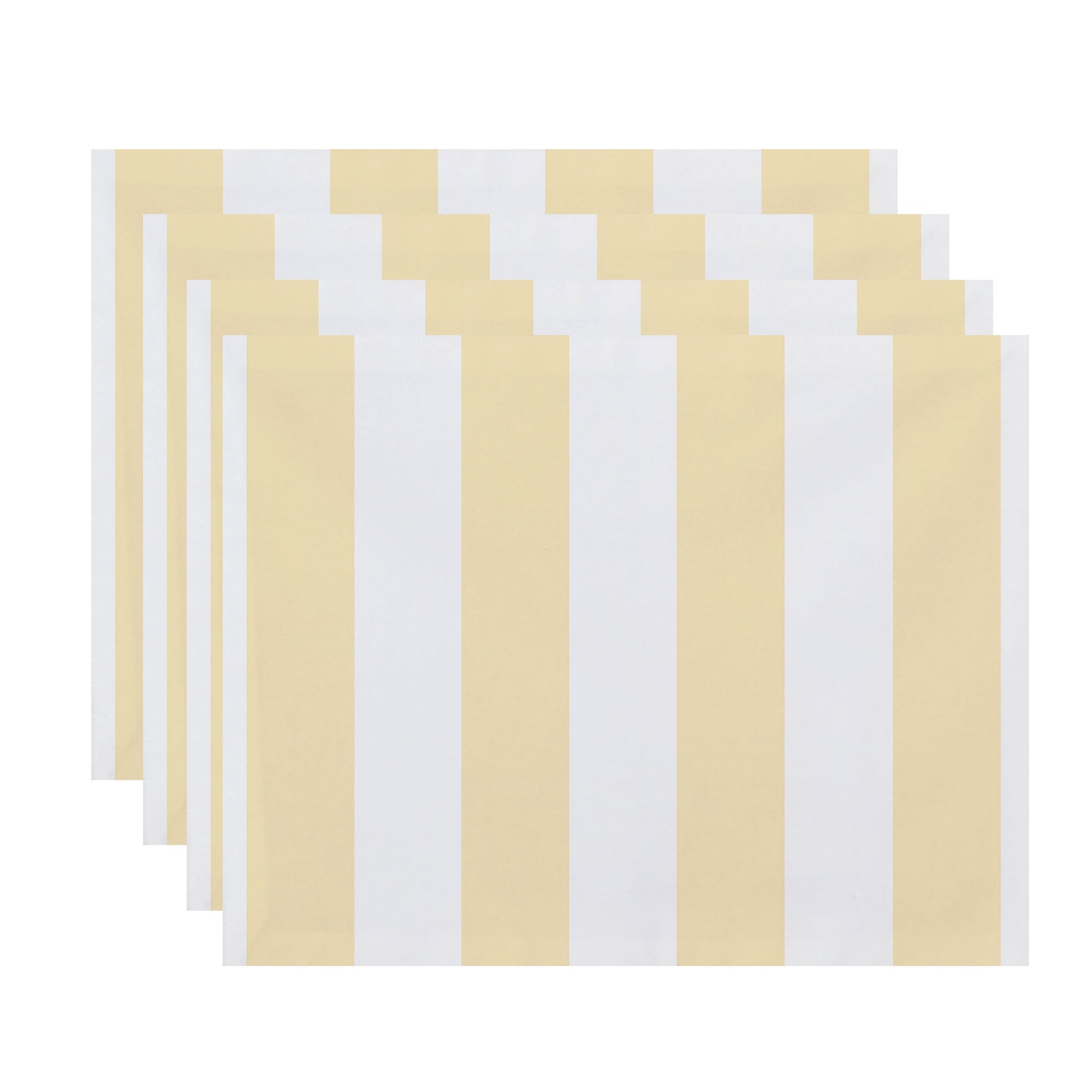 Simply Daisy, 18 x 14 Inch, Rugby Stripe, Stripe Print Placemat (Set of 4), Yellow