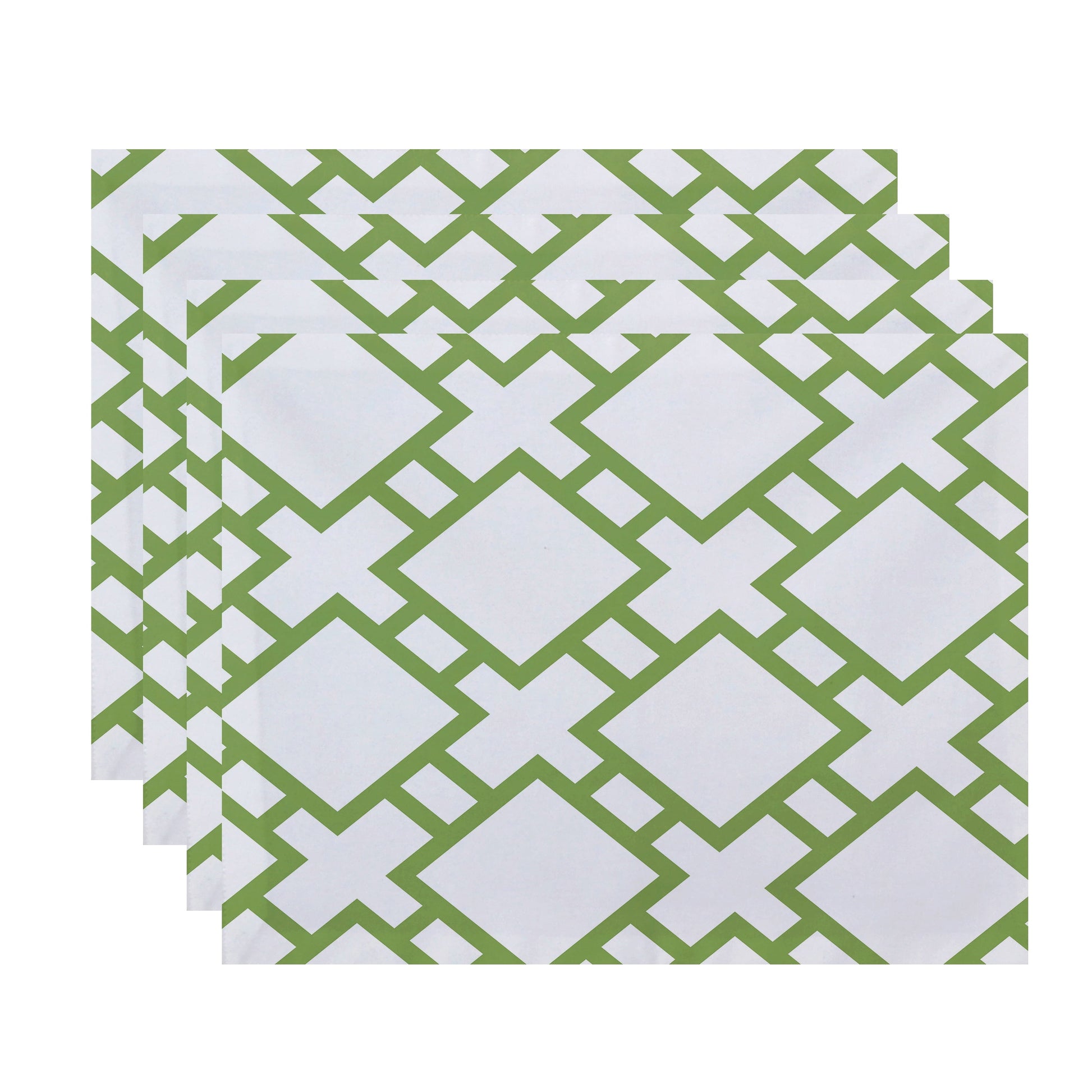 Simply Daisy, 18 x 14 Inch Square in St. Louis Geometric Print Placemat (set of 4), Green
