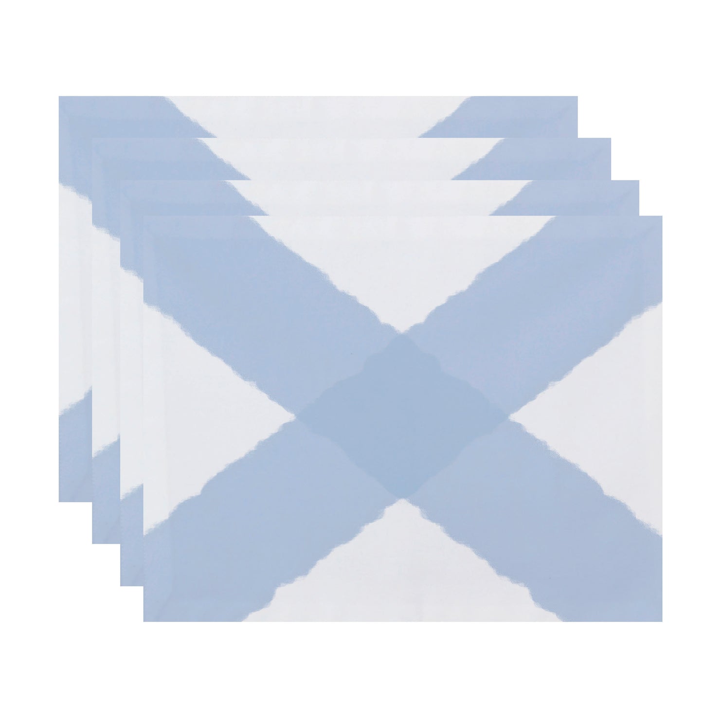 Simply Daisy, 18 x 14 Inch, X Marks the Spot, Geometric Print Placemat (Set of 4), Blue