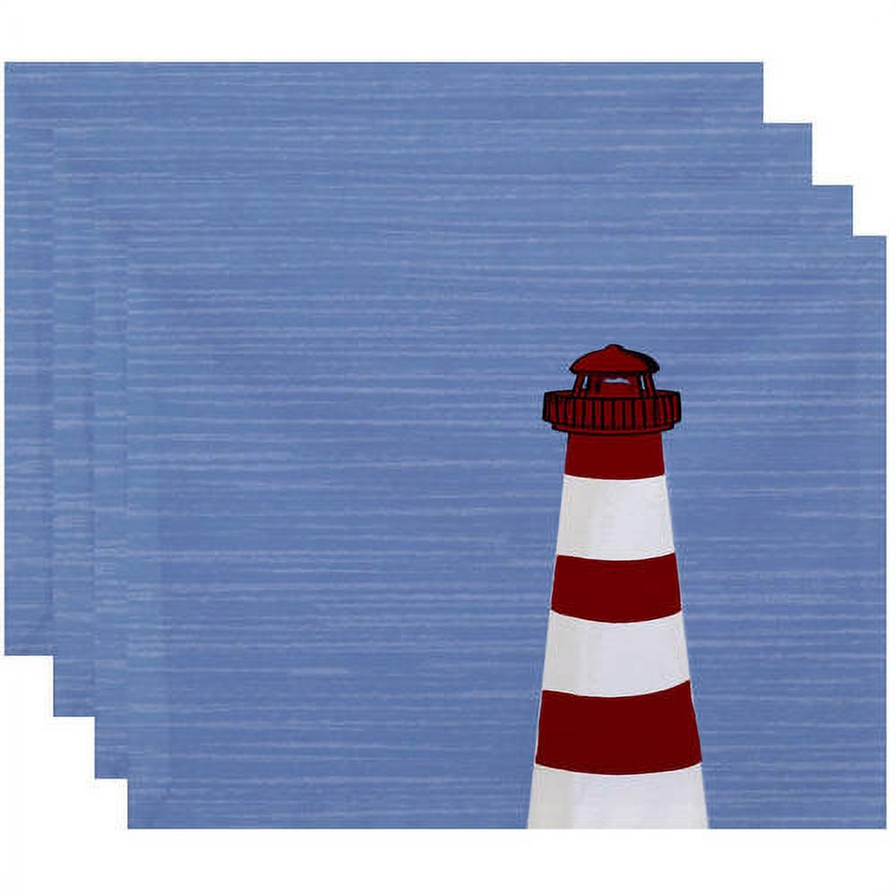 Simply Daisy 18" x 14" Light House Geometric Print Placemats, Set of 4