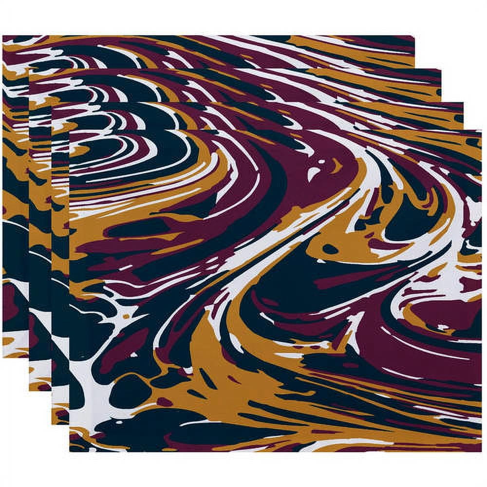 Simply Daisy 18" x 14" Marble Blend Geometric Print Placemats, Set of 4