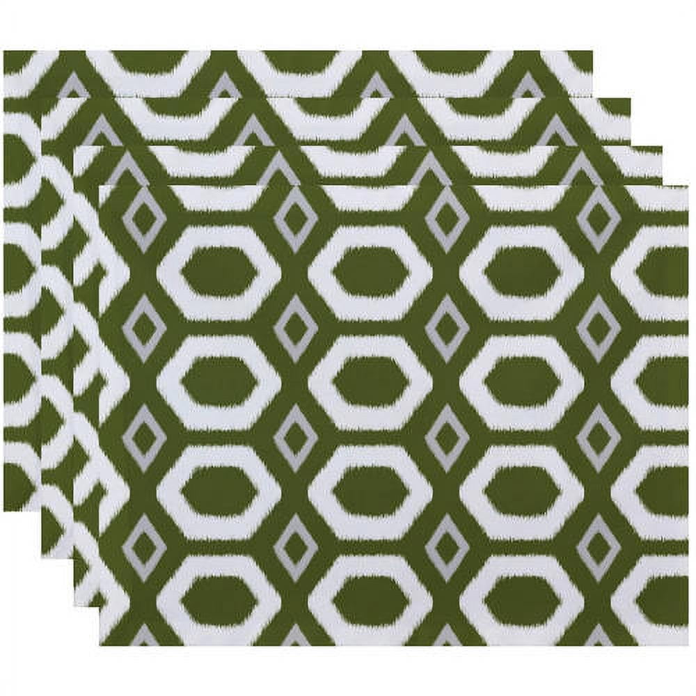 Simply Daisy 18" x 14" More Hugs and Kisses Geometric Print Placemats, Set of 4