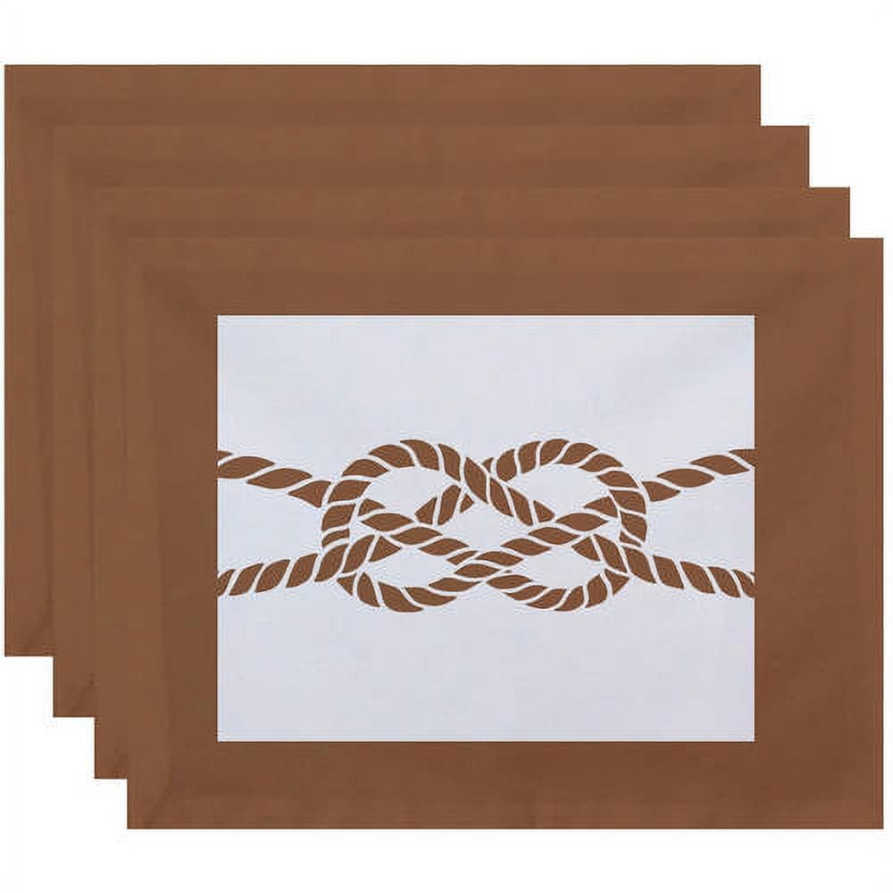 Simply Daisy 18" x 14" Nautical Knot Geometric Print Placemats, Set of 4