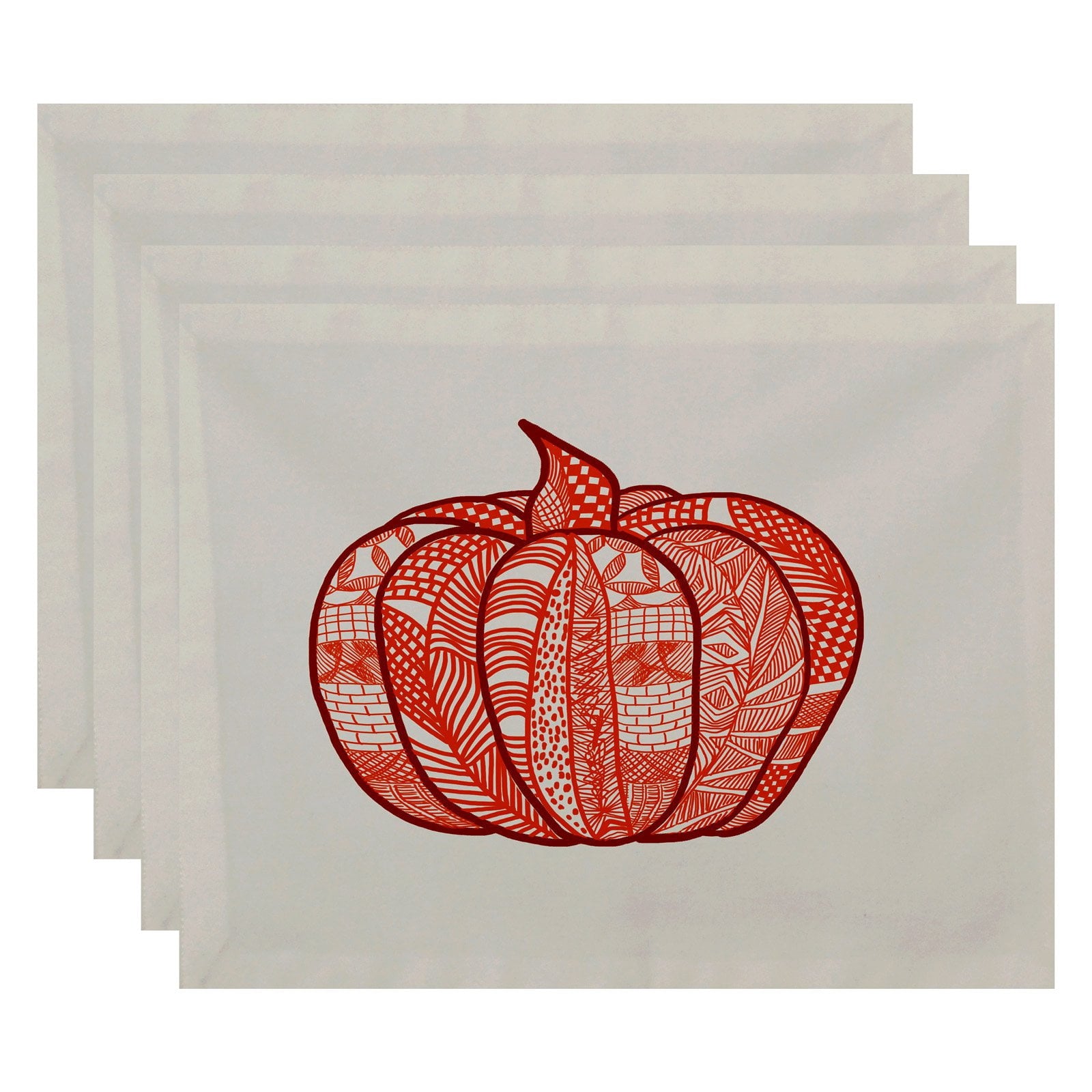 Simply Daisy 18" x 14" Pumpkin Patch Geometric Print Placemats, Set of 4