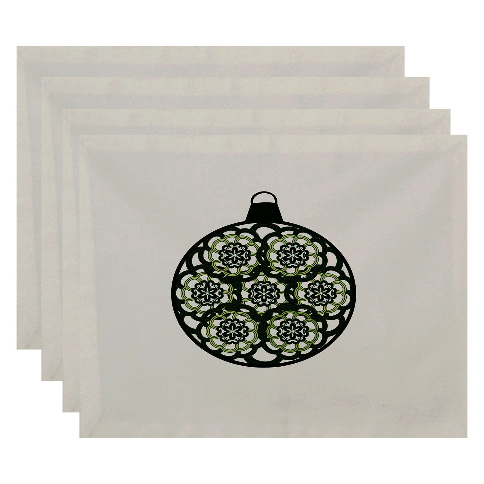 Simply Daisy 18" x 14" Snowflake Bulb Geometric Print Placemats, Set of 4