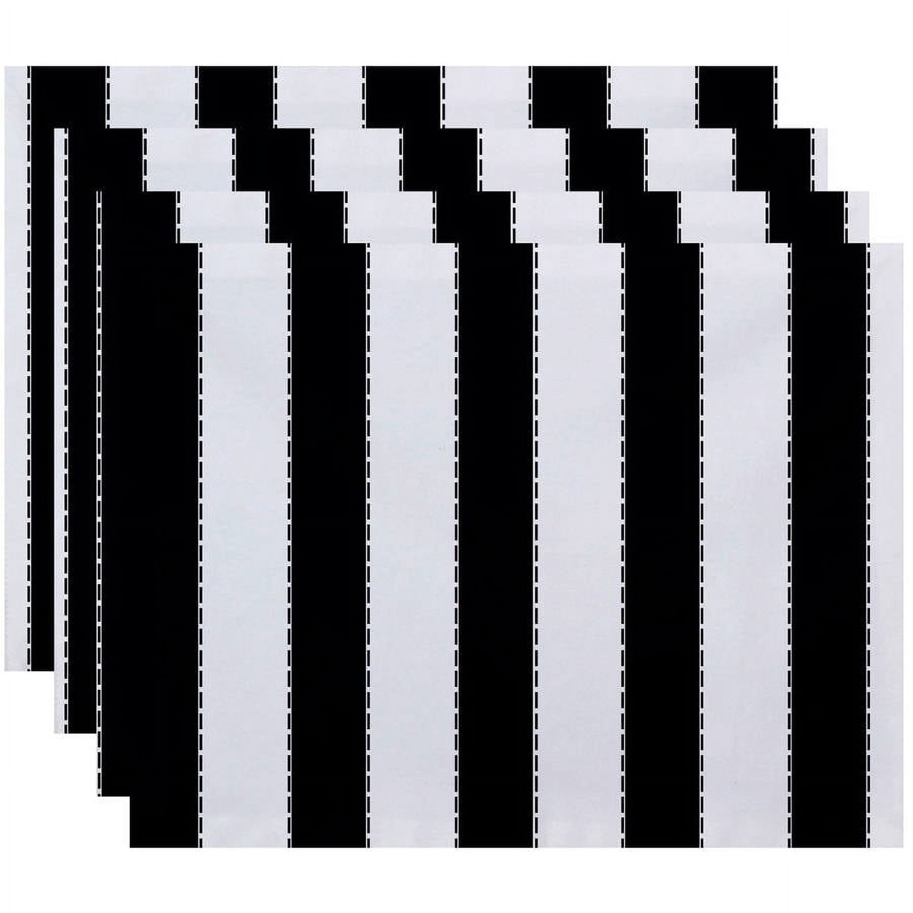 Simply Daisy 18" x 14" Stitch in Time Stripes Print Placemats, Set of 4