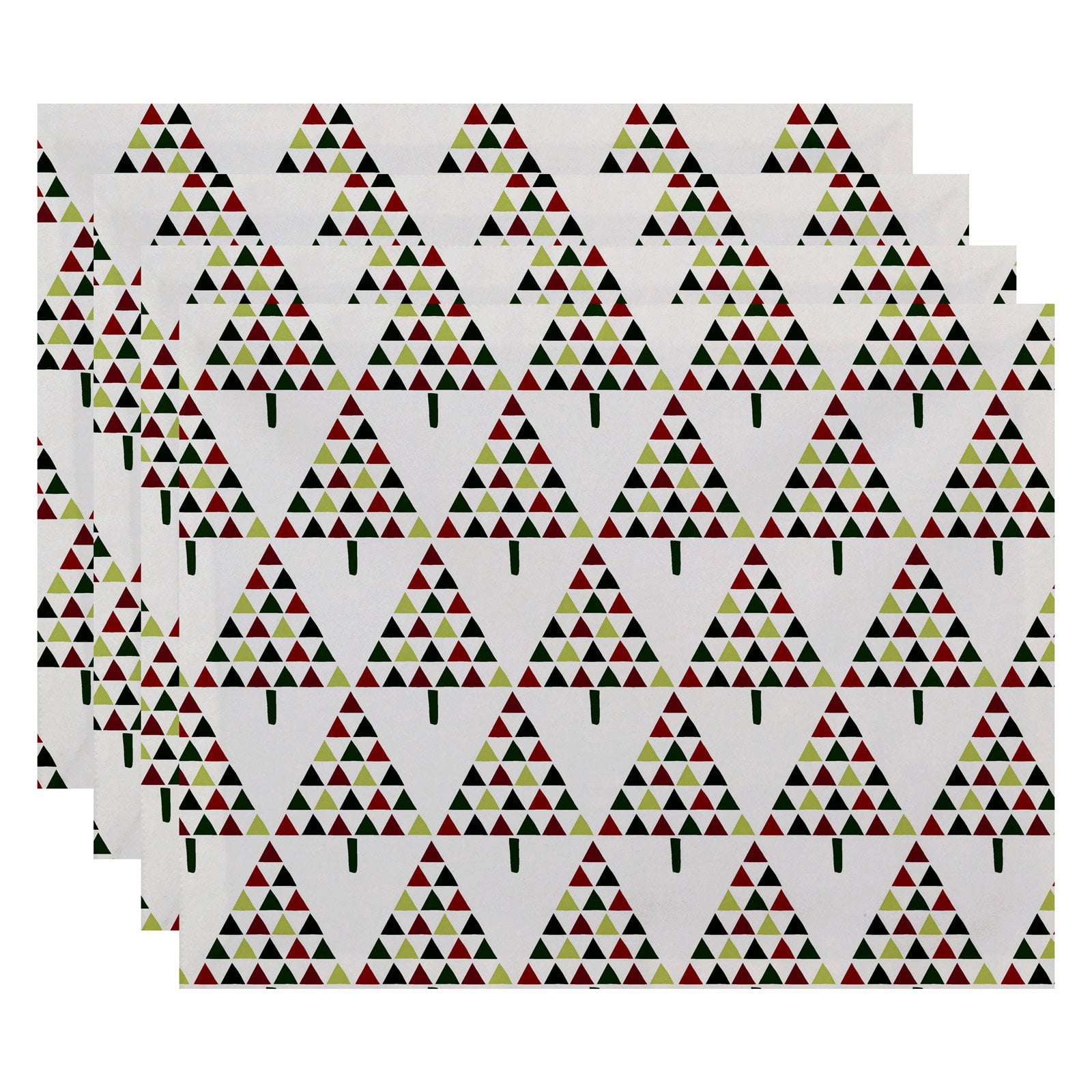 Simply Daisy 18" x 14" Triangle Trees 2 Geometric Print Placemats, Set of 4
