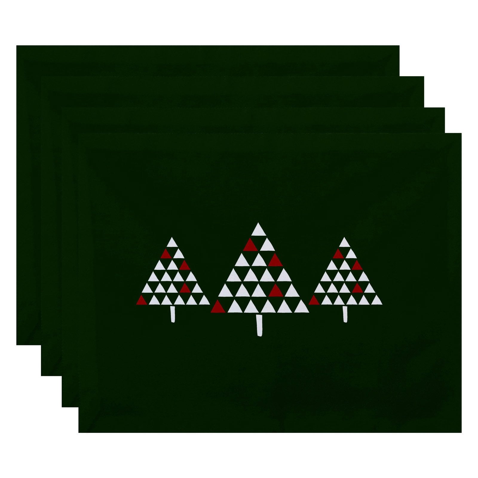 Simply Daisy 18" x 14" Trio of Trees Geometric Print Placemats, Set of 4
