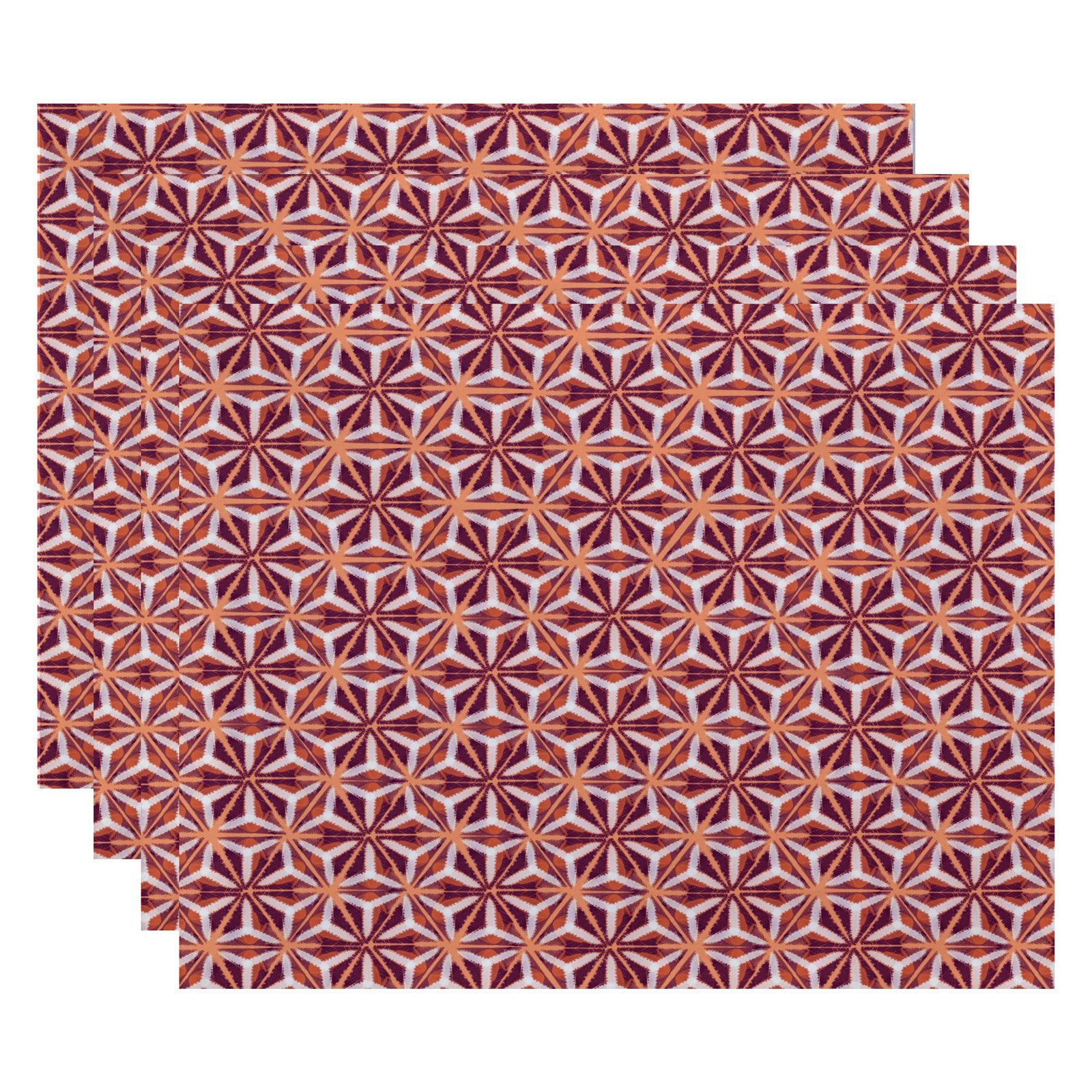 Simply Daisy 18" x 14" Water Mosaic Geometric Print Placemat, Set of 4