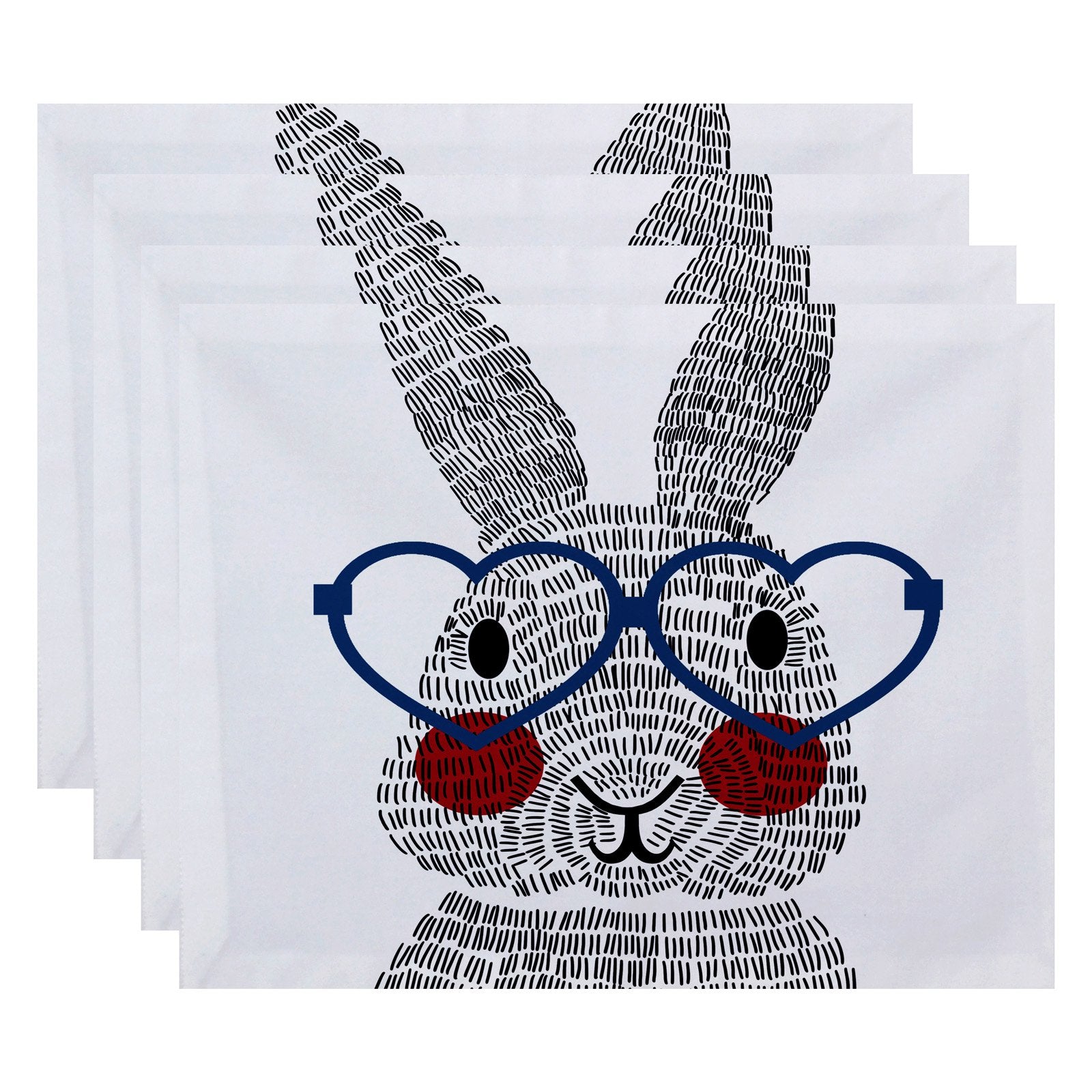 Simply Daisy 18" x 14" What's Up Bunny Easter Animal Print Placemat, Set of 4