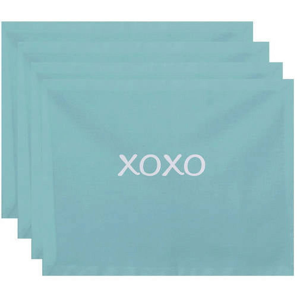 Simply Daisy 18" x 14" XOXO Word Print Placemats, Set of 4