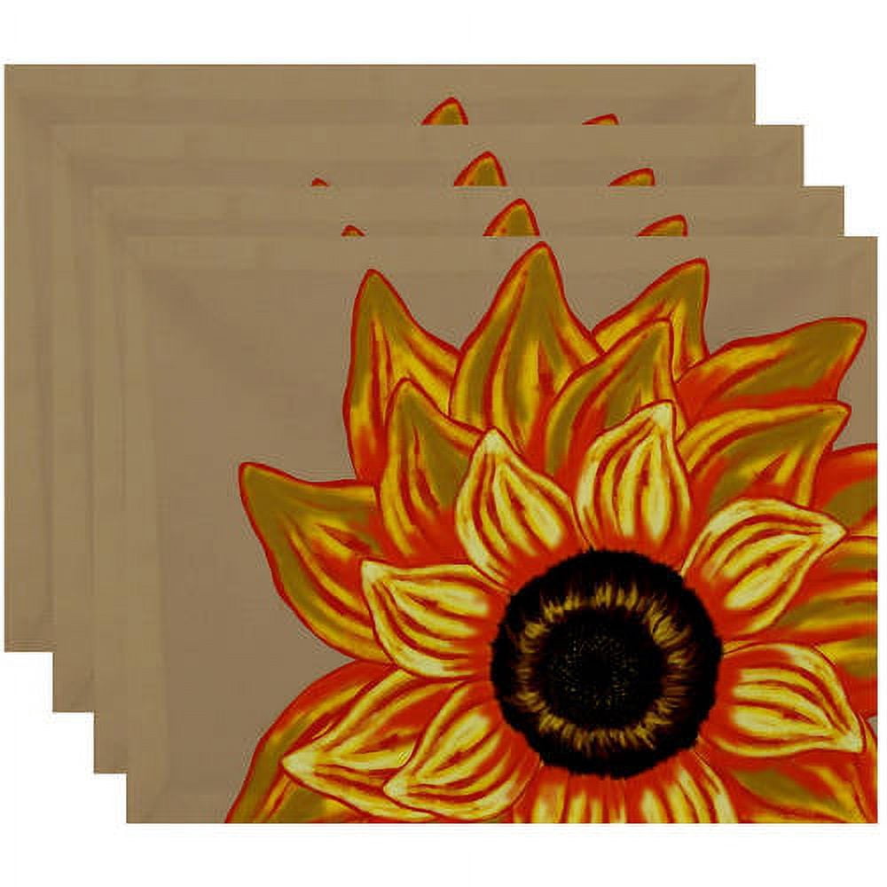 Simply Daisy 18" x 14" el girasol feliz Floral Print Placemats, Set of 4