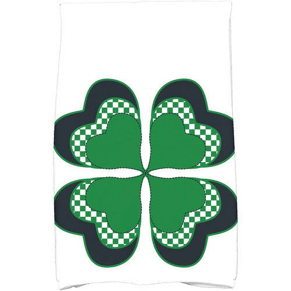 Simply Daisy 18" x 30" 4 Leaf Clover Holiday Floral Print Hand Towel