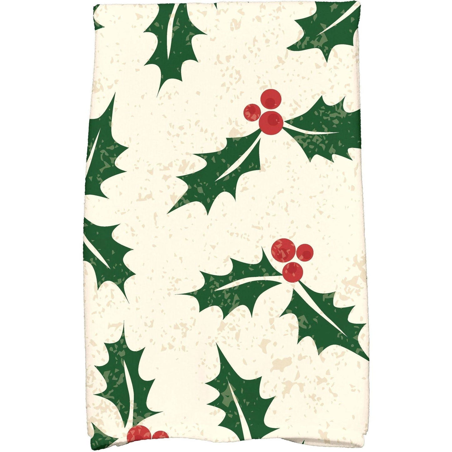 Simply Daisy 18" x 30" Allover Holly Holiday Floral Print Kitchen Towel