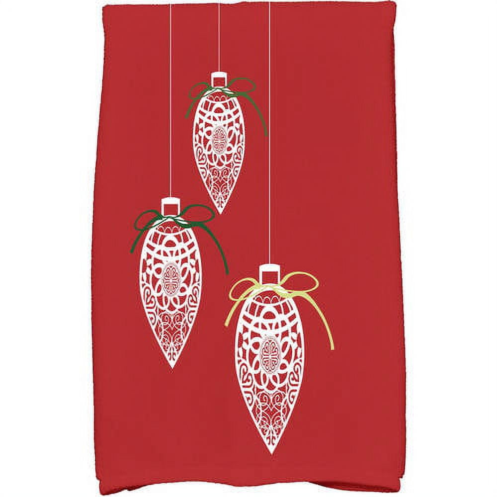 Simply Daisy 18" x 30" Filagree Ornaments Holiday Geometric Print Kitchen Towel