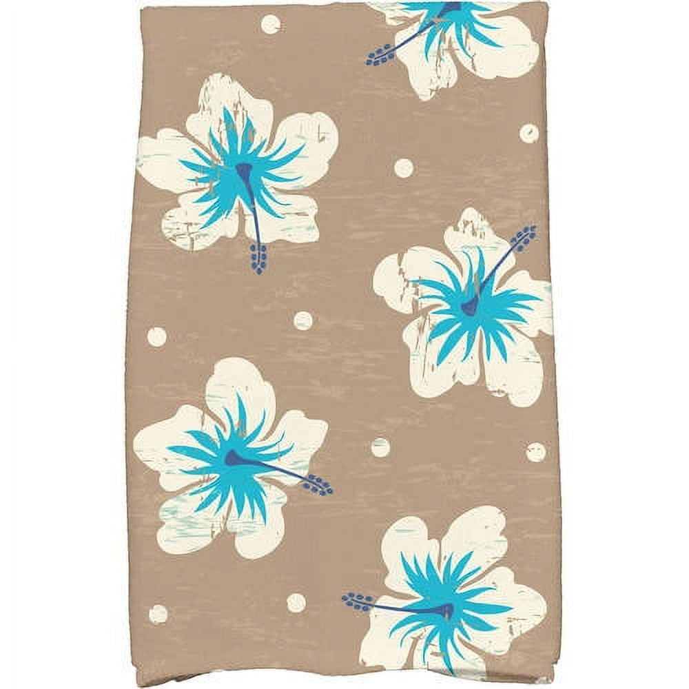 Simply Daisy 18" x 30" Hibiscus Blooms Floral Print Kitchen Towel