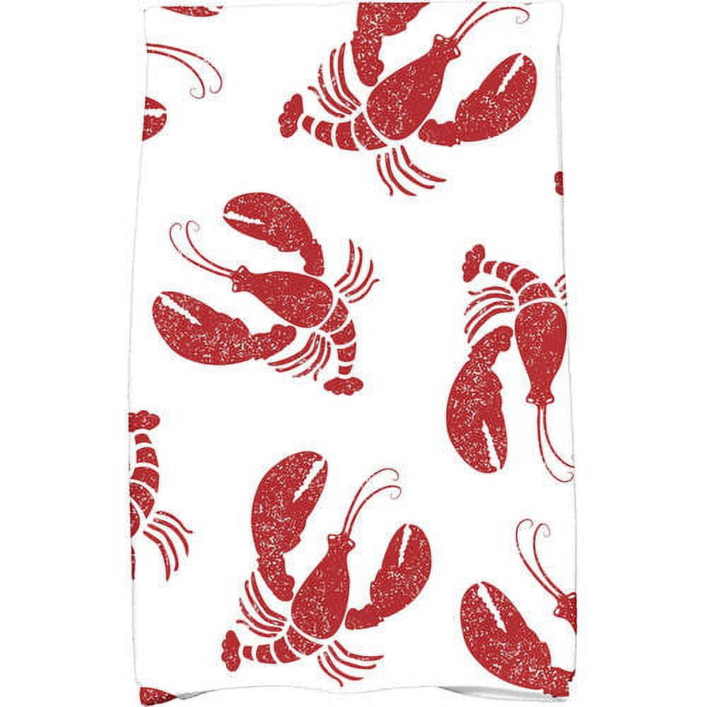 Simply Daisy 18" x 30" Lobster Fest Animal Print Kitchen Towel