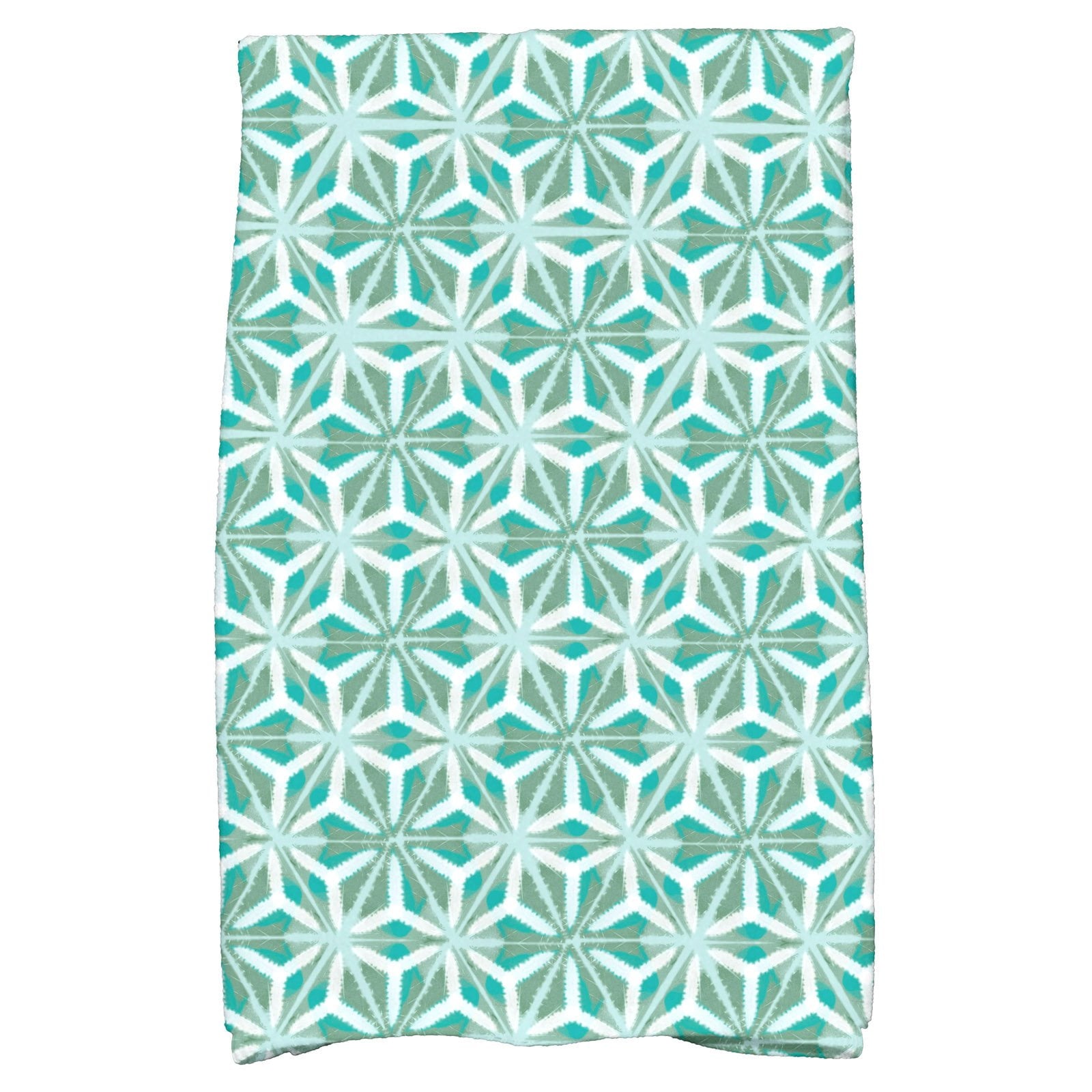 Simply Daisy 18" x 30" Water Mosaic Geometric Print Hand Towel