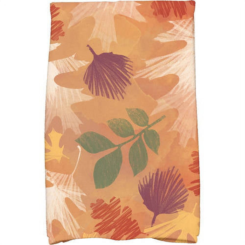 Simply Daisy 18" x 30" Watercolor Leaves Floral Print Kitchen Towel