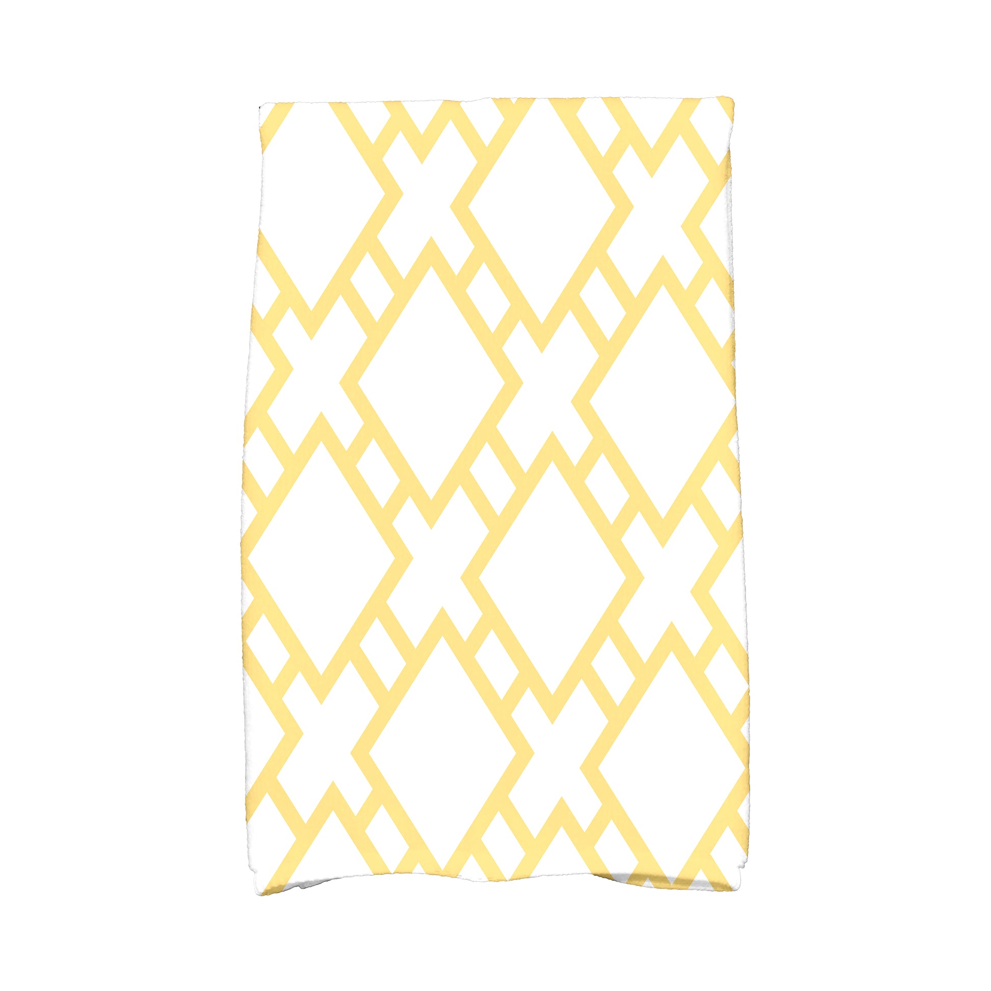 Simply Daisy, 18" x 30" inch, Square in St. Louis Geometric Print Hand Towel, Yellow