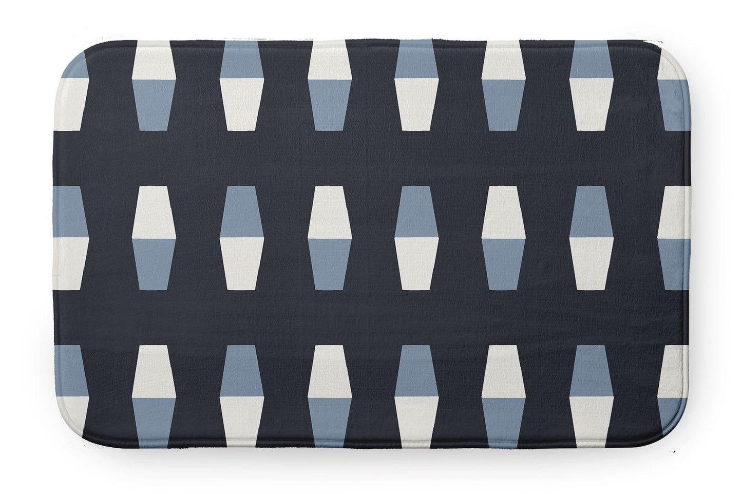 Simply Daisy 24" x 17" Bowling Pins Bathmat, Shark Blue