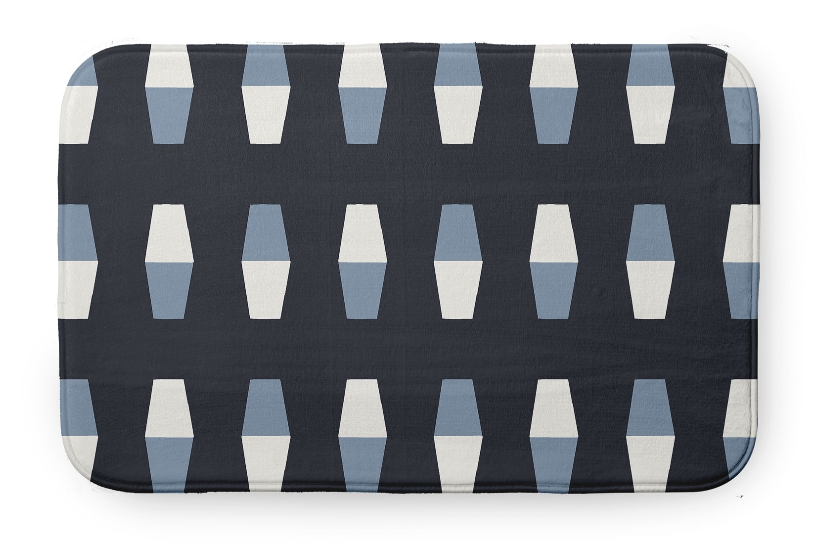 Simply Daisy 24" x 17" Bowling Pins Bathmat, Shark Blue