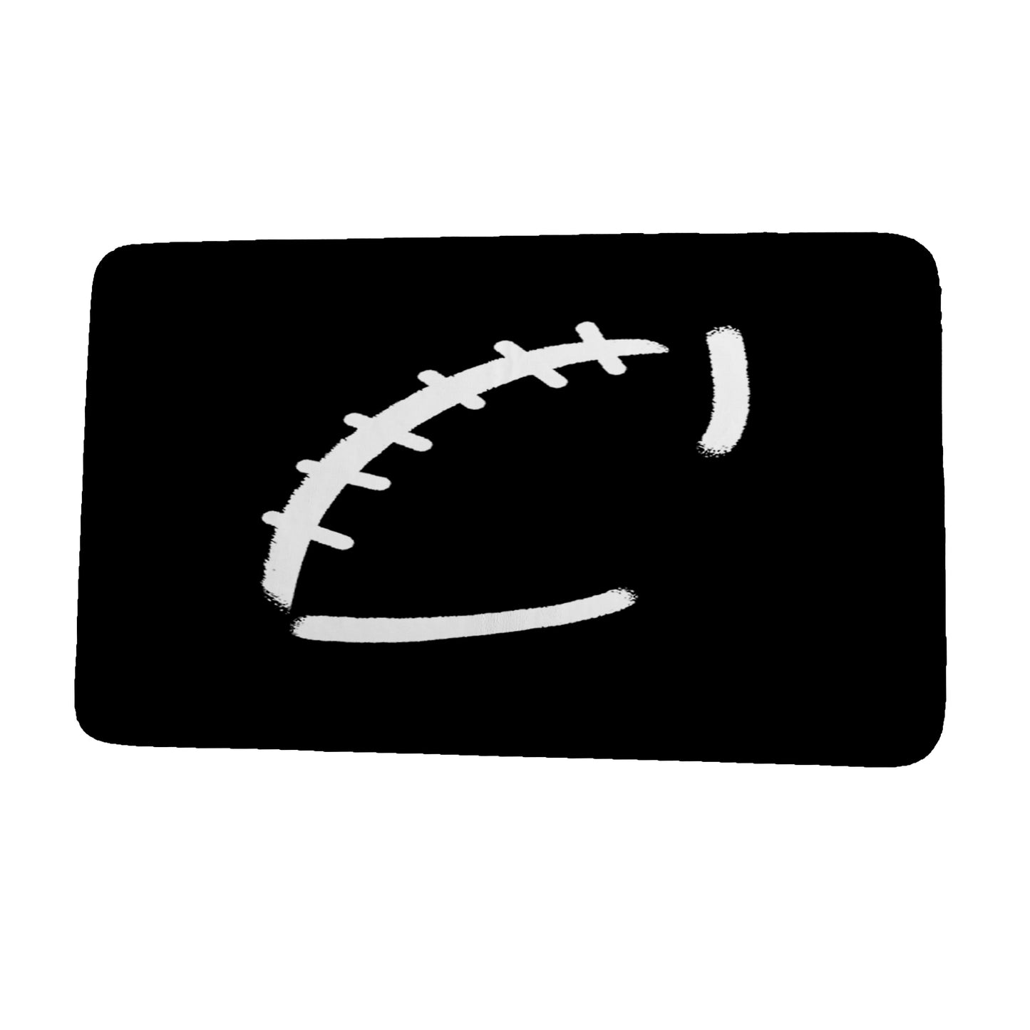 Simply Daisy 24" x 17" Plush Microfiber Black Football Bath Mat