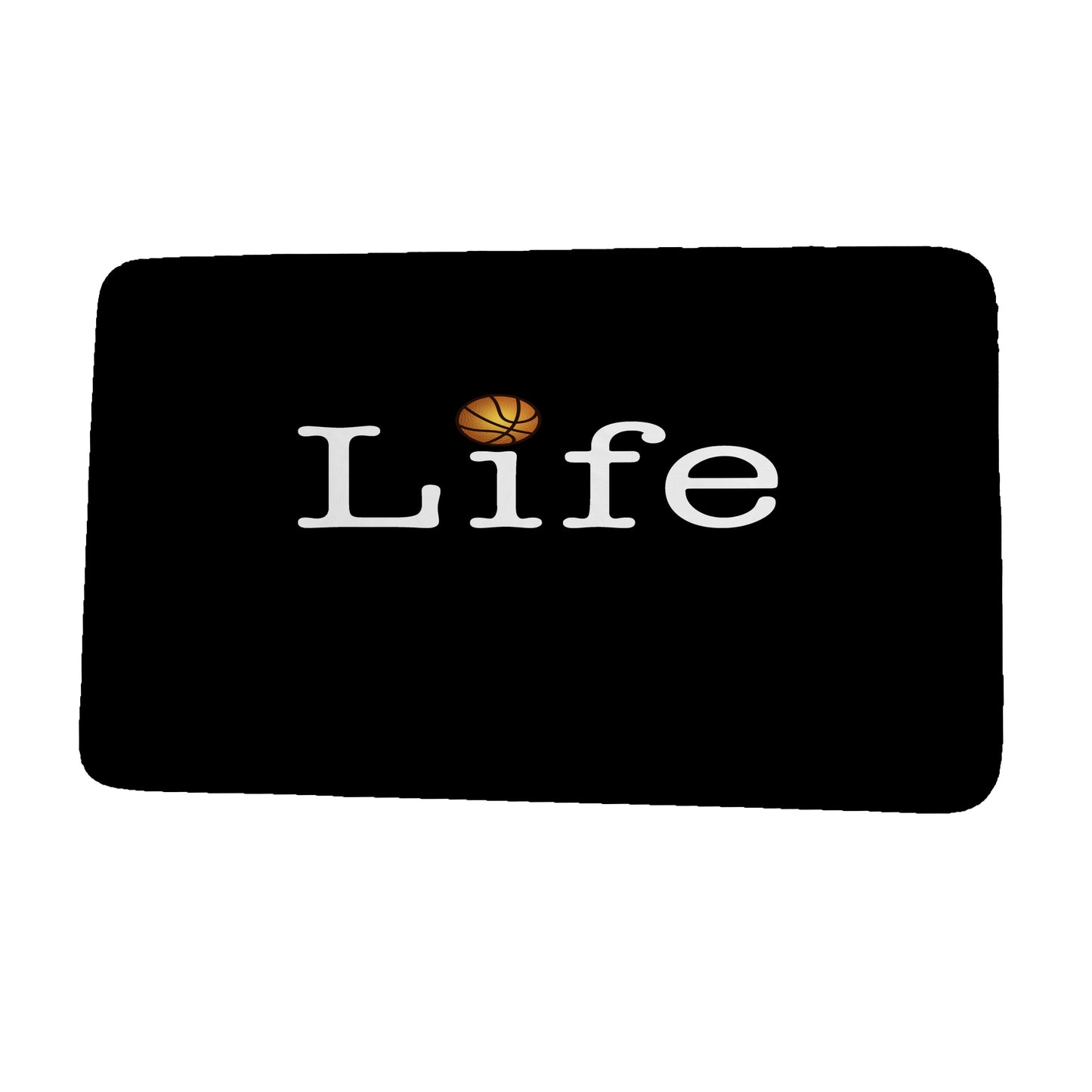 Simply Daisy 24" x 17" Plush Microfiber Black Life + Ball Bath Mat
