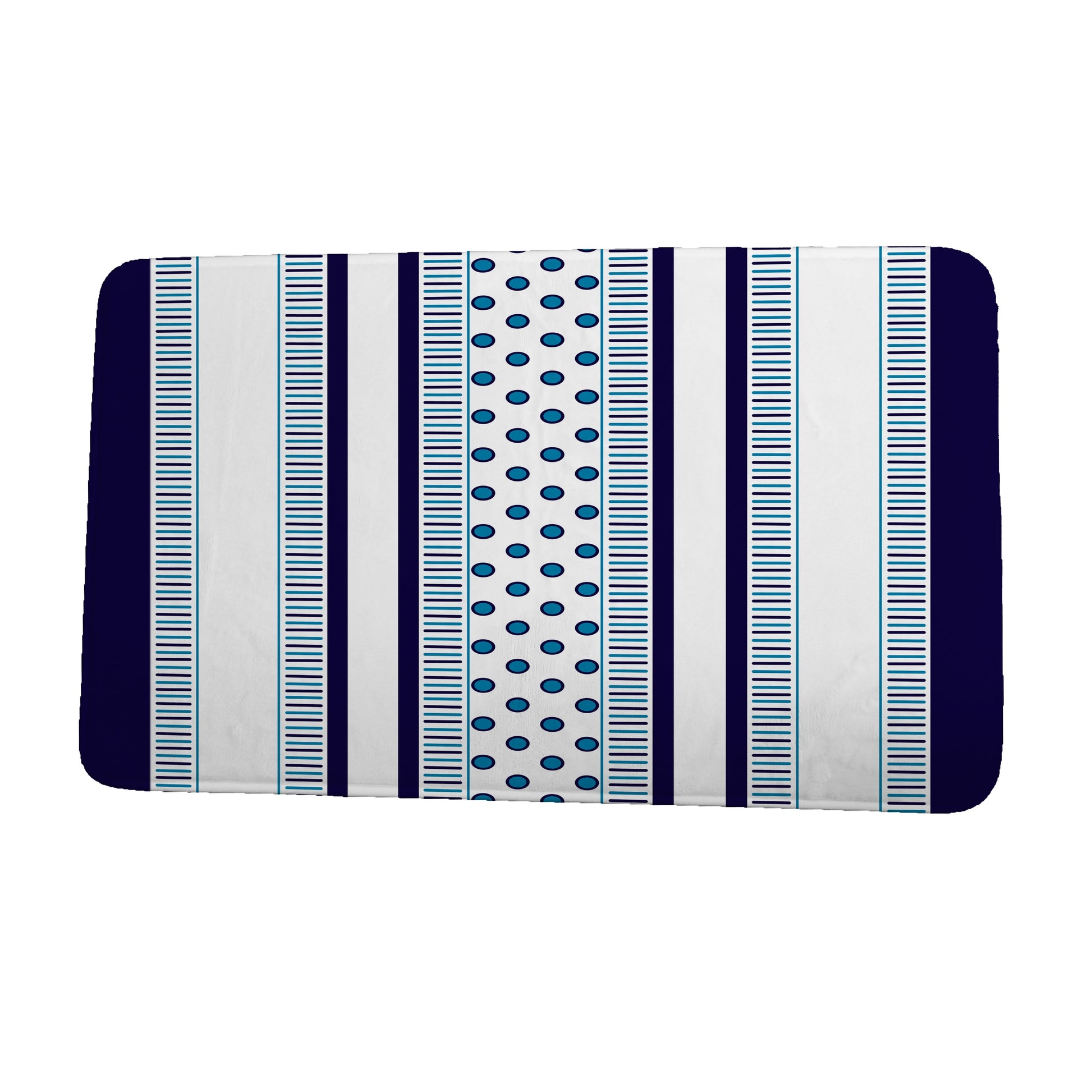Simply Daisy 24" x 17" Plush Microfiber Blue Comb Dot Bath Mat