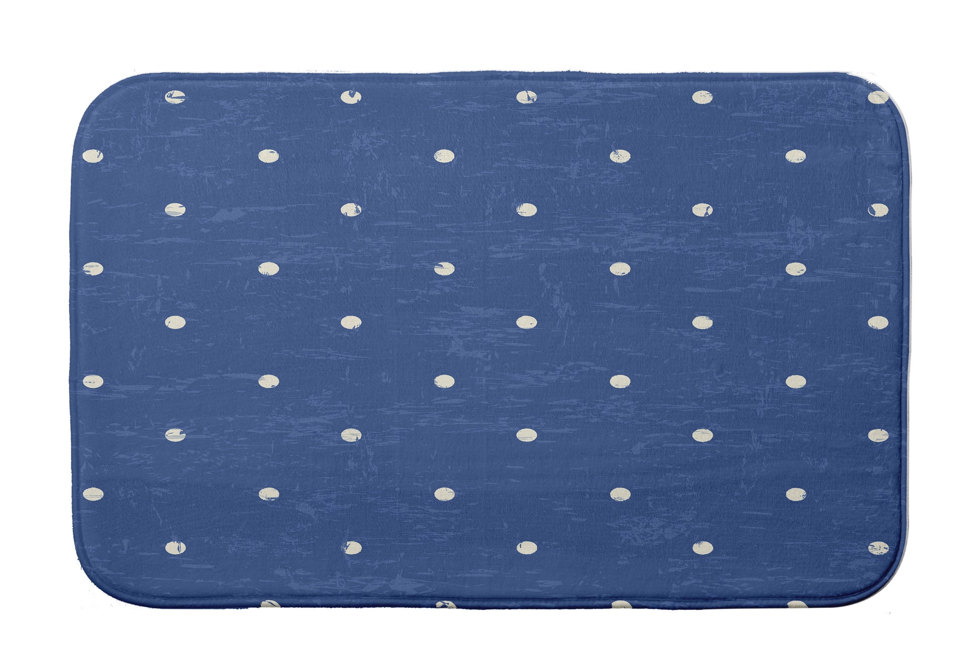 Simply Daisy 24" x 17" Plush Microfiber Blue Dorothy Dot Bath Mat