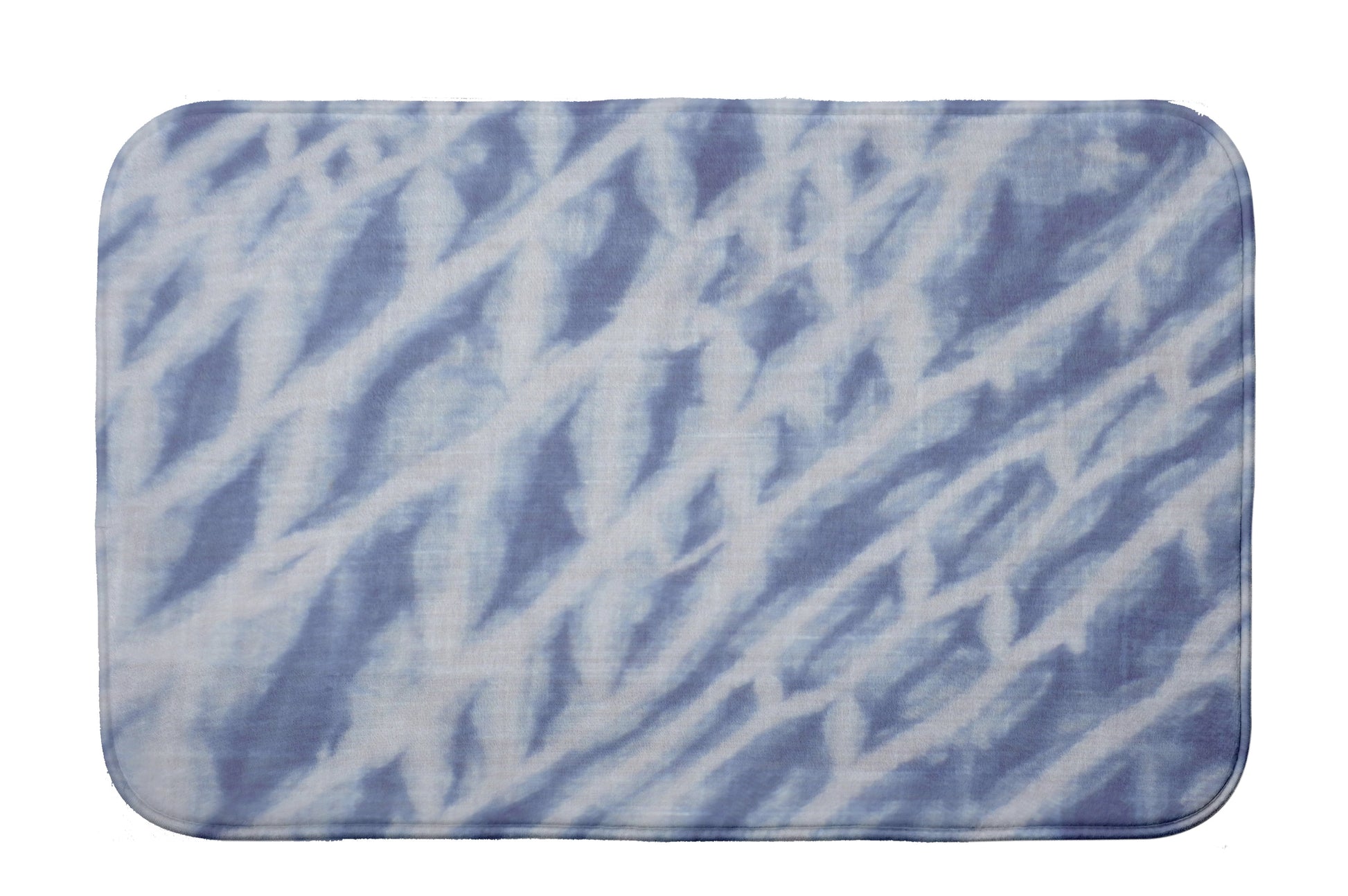 Simply Daisy 24" x 17" Plush Microfiber Blue Shibori Stripe Bath Mat