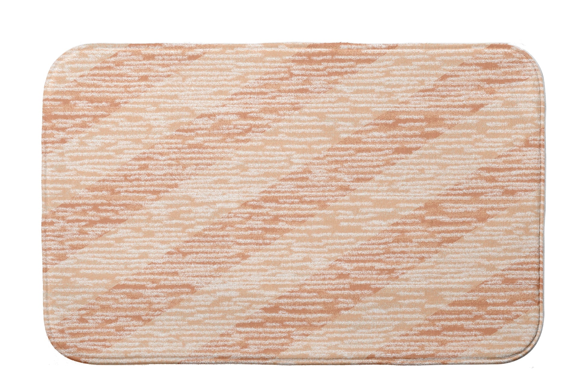 Simply Daisy 24" x 17" Plush Microfiber Coral Marled Knit Stripe Bath Mat