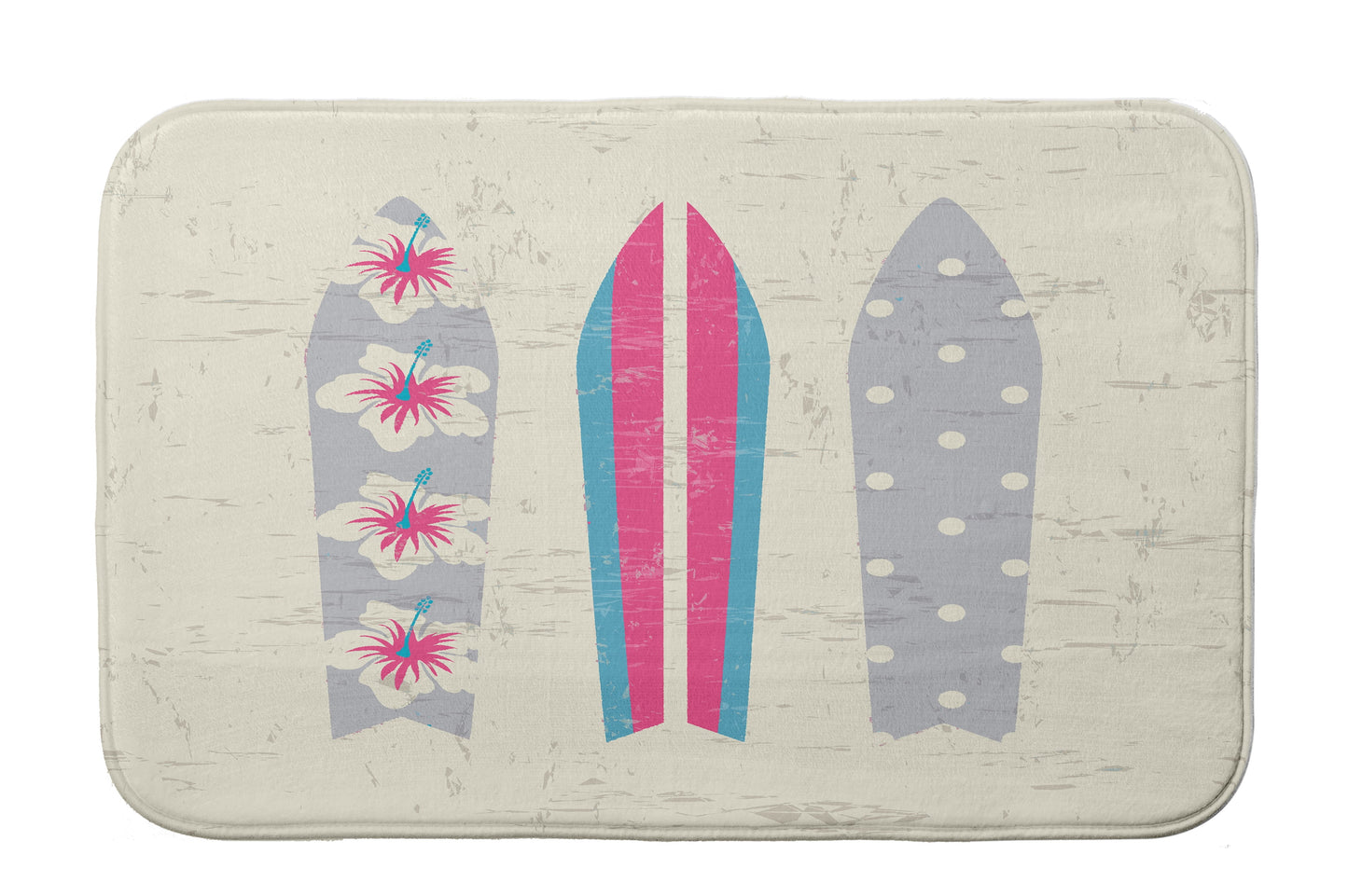 Simply Daisy 24" x 17" Plush Microfiber Grey-Pink Triple Surf Bath Mat