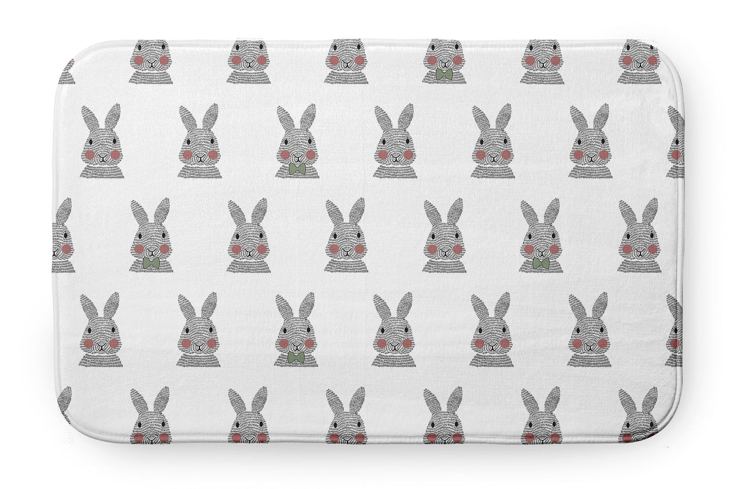 Simply Daisy 24" x 17" Plush Microfiber Laurel Tree Green Bunny Fluffle Easter Bath Mat
