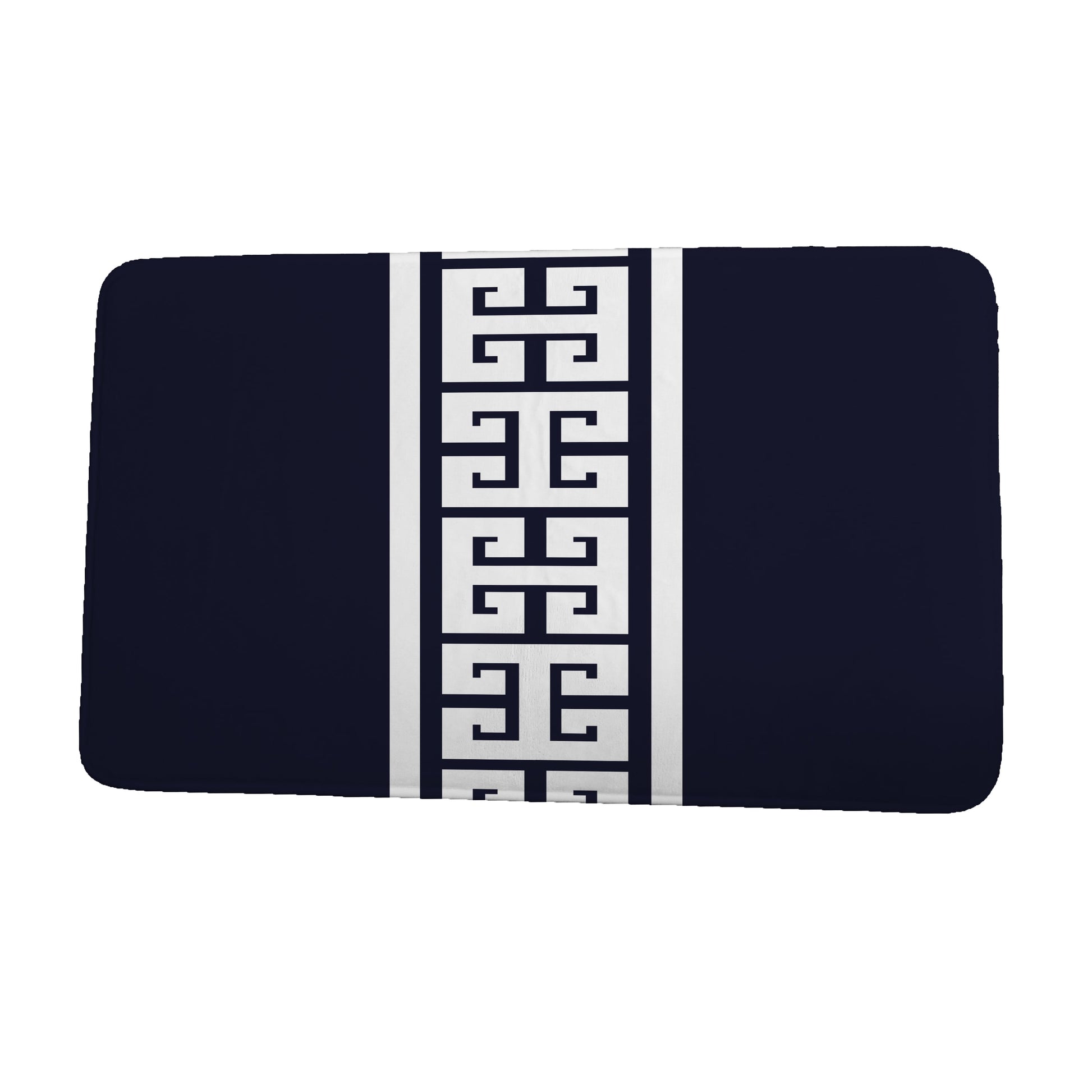 Simply Daisy 24" x 17" Plush Microfiber Navy Key Stripe Bath Mat