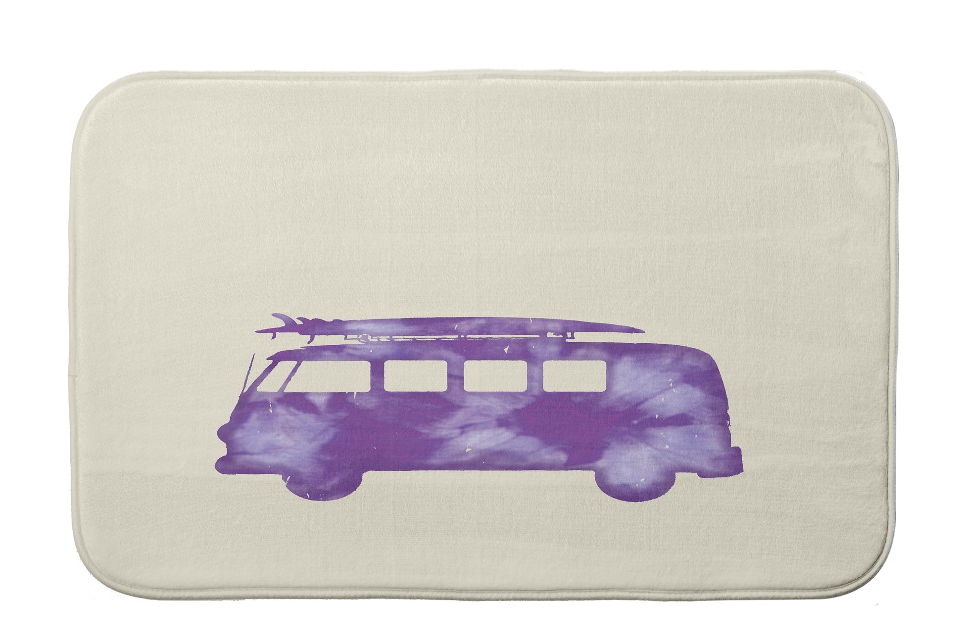Simply Daisy 24" x 17" Plush Microfiber Purple Beach Drive Bath Mat