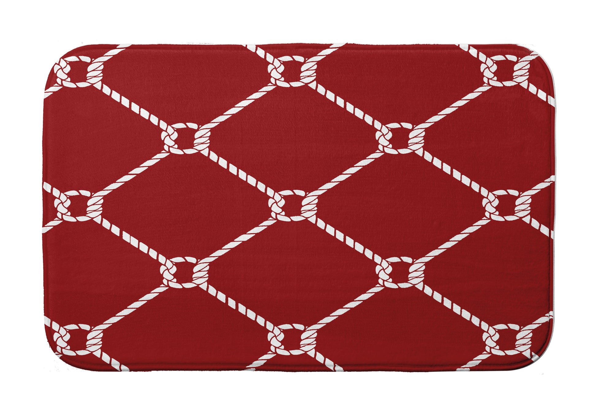 Simply Daisy 24" x 17" Plush Microfiber Red Ahoy! Bath Mat