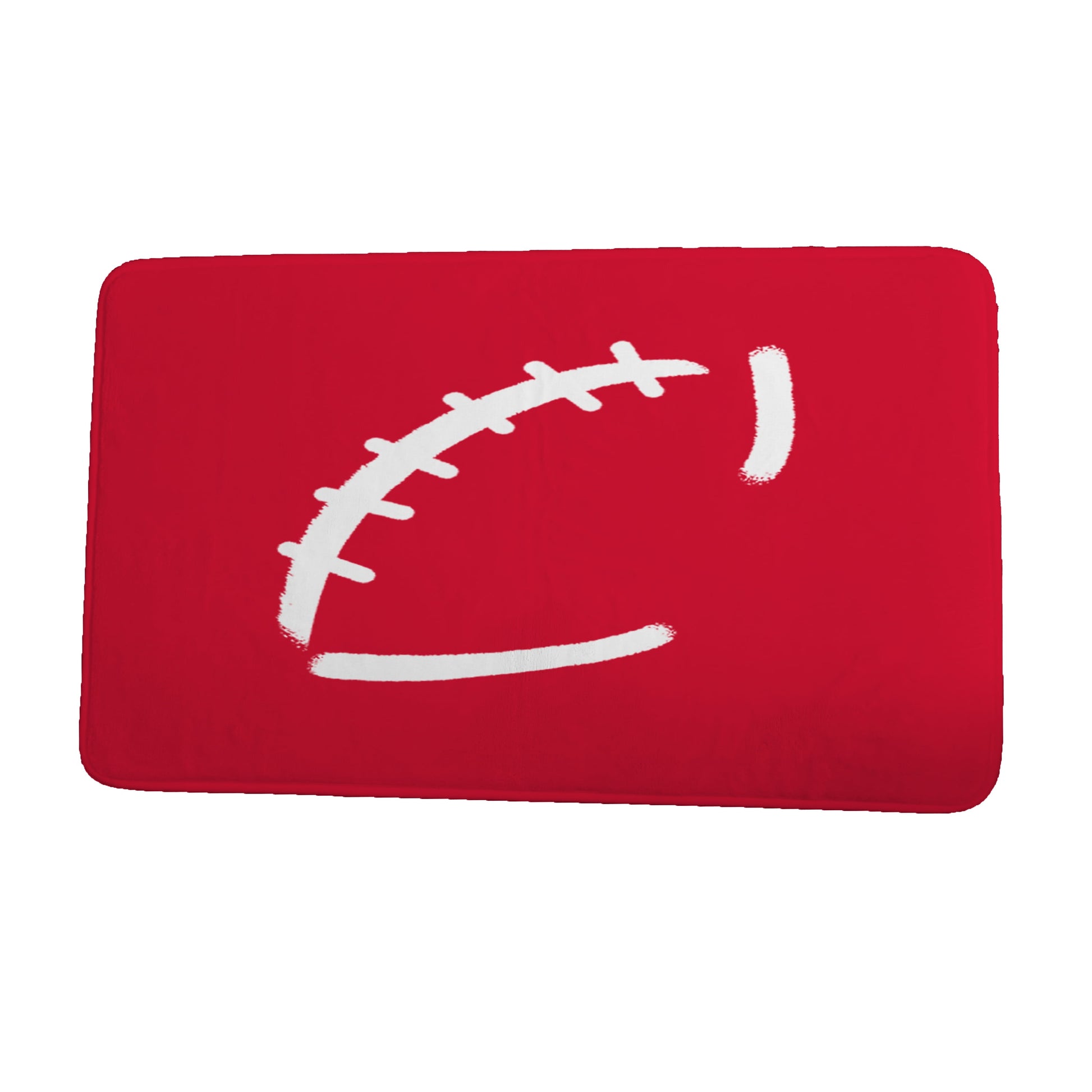 Simply Daisy 24" x 17" Plush Microfiber Red Football Bath Mat
